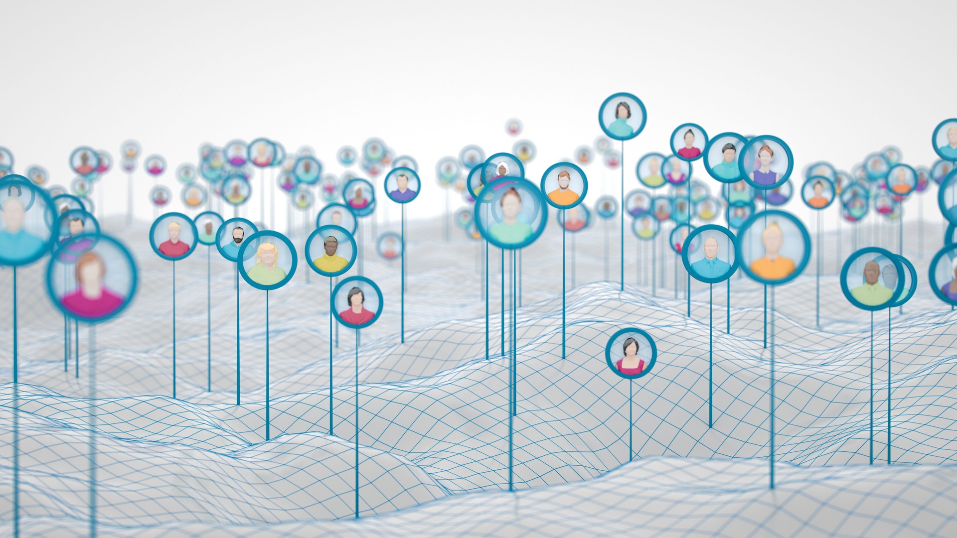 Anonymous People Avatars In Virtual Space